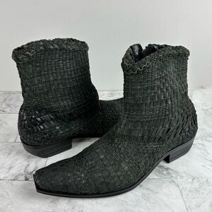 New Jo Ghost woven ankle leather boots Italy